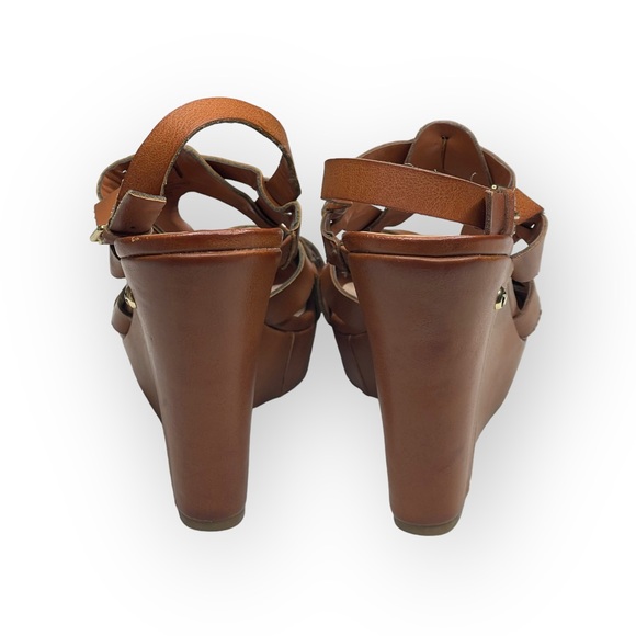 Guess ❤︎ Marini Strappy Platform Wedge Sandals ❤︎ Saddle Vegan Leather ❤︎ 10M ❤︎ - Picture 4 of 16